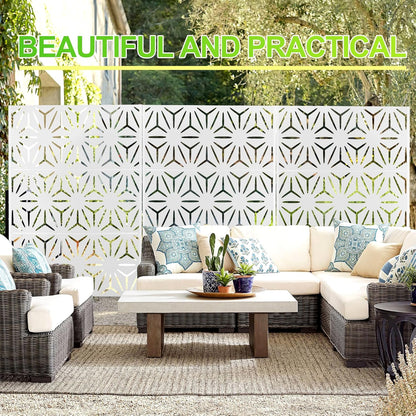 Outdoor Privacy Screen,72" H×47" W Metal Privacy Screen, Freestanding Privacy Fence Panels for Patio