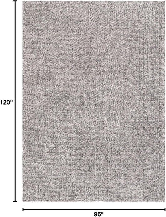 Easy Jute Rug 8x10 Indoor Outdoor Natural Rugs Solid Fiber Rug Woven Area Rug Boho Easy Clean Inside Carpet for Living Room Bedroom Dining Room Hallway or Outdoor Patio Porch (8 X 10 Silver)