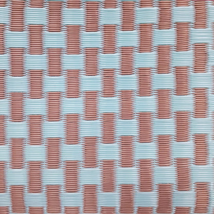 Mad Mats Geometric Outdoor Rug, Reversible Plastic Mat (6' x 9', Basket Weave - Sand/Aqua)