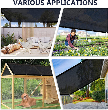 VICLLAX 90% Shade Cloth, 3x19FT Durable Black Mesh Trap with Every 3 FT Grommet, Sun Shade Fabric Netting for for Plants Cover, Greenhouse, Chicken Coop, Barn Kennel, Garden Patio