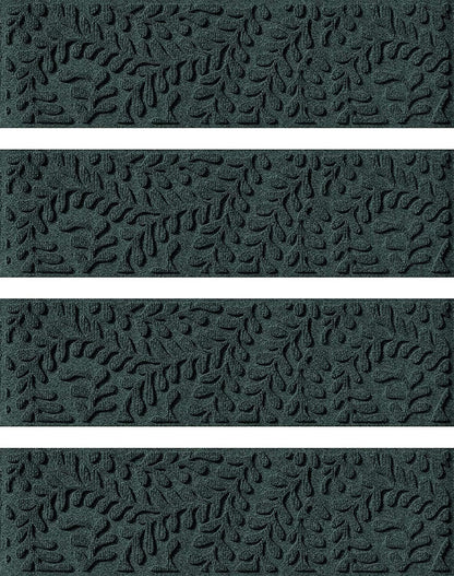 Waterhog Stair Treads (Set of 4) – 8 1/2 x 30 Inches, Durable,Water-Trapping, Indoor/Outdoor Floor Covering, Boxwood Collection – Made in USA, Evergreen