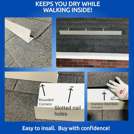 EAGLE 1- Shingle Roof Rain Diverter 40 Inches Long- 26 Gauge Material- Easy to Install- Includes Stainless Steel Nails (3, Charcoal Grey)