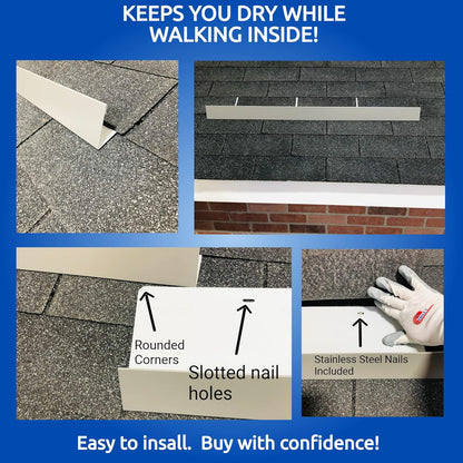 EAGLE 1- Shingle Roof Rain Diverter 40 Inches Long- 26 Gauge Material- Easy to Install- Includes Stainless Steel Nails (4, Charcoal Grey)