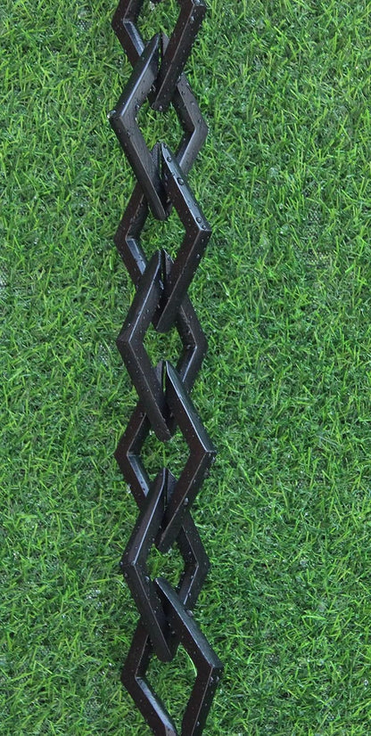 KAM Home Diamond Links Rain Chain with Installation Kit (Black, 15)