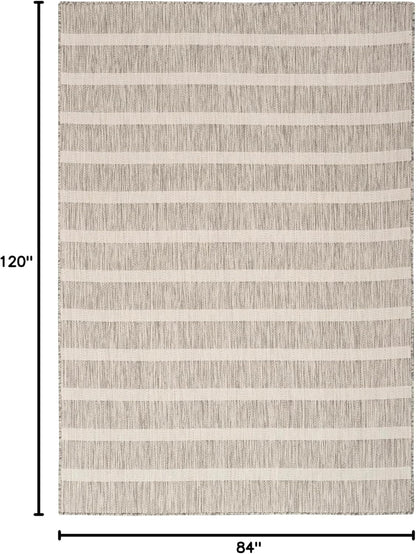 Nourison Home Positano 7' x 10' Fabric Grey Ivory Area Rug