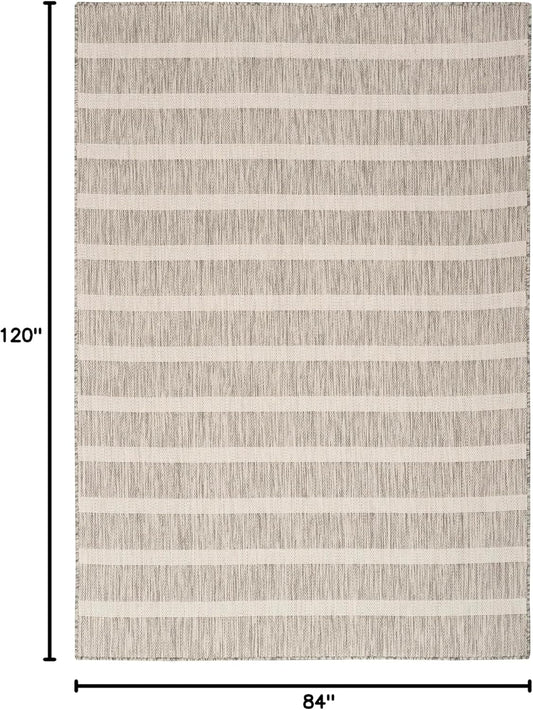 Nourison Home Positano 7' x 10' Fabric Grey Ivory Area Rug