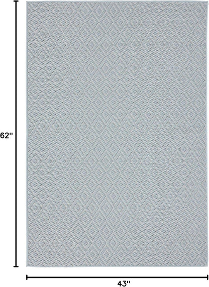 Home Dynamix Tripoli Lydia Modern Indoor/Outdoor Area Rug, Blue/Cream, 3'7"x5'2" Rectangle