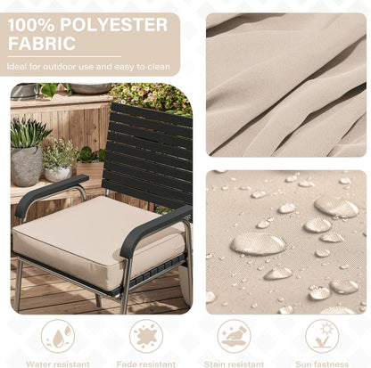 Patio Chair Cushions 22 X 22 X 4 Inch Waterproof Outdoor Seat Cushions for Patio Furniture, Outdoor Sofa Couch Pads with Ties & Handle, Set of 2, Sand