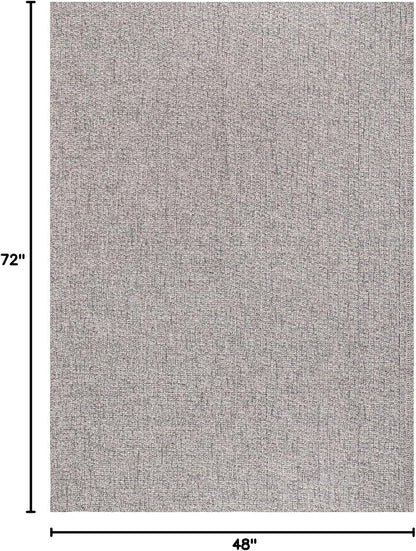 Easy Jute Rug 4x6 Indoor Outdoor Natural Rugs Solid Fiber Rug Woven Area Rug Boho Easy Clean Inside Carpet for Living Room Bedroom Dining Room Hallway or Outdoor Patio Porch (4 X 6 Silver)