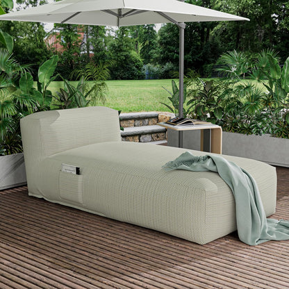 Outdoor Bean Bag Lounger Chair, Big Comfy Outdoor Daybed for Sunbathing and Tanning - Water-Resistant Patio Chaise and Pool Sun Lounger Furniture for Beach Deck (Sage Green)