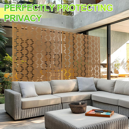 Outdoor Privacy Screen,72" H×47" W Metal Privacy Screen, Freestanding Privacy Fence Panels for Patio