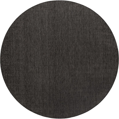 Unique Loom Outdoor Solid Collection Area Rug (10' Round Black/Ivory)