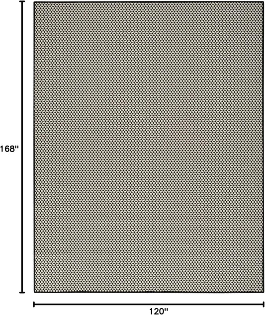 Nourison Home Courtyard Black White 10' x 14' Area Rug - Easy Clean, Non Shedding, Bed Room, Living Room, Dining Room, Kitchen (10' x 14')