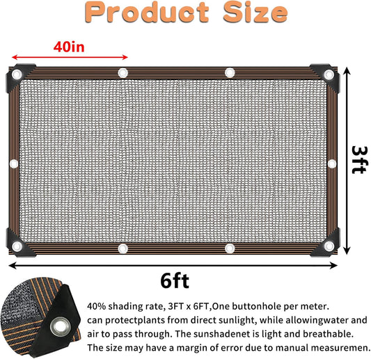 Shade Cloth for Garden Plants Greenhouse, 40-50% Sunblock Neting -for Outdoor Garden Lawn Plant Sun Shade Cloths for Kennel Chicken Coop Easier to Hang Net Cover
