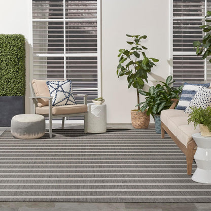 Nourison Home Positano 9' x 12' Charcoal Ivory Area Rug