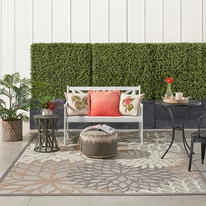 Nourison Home Aloha Indoor/Outdoor Floral Natural 7'10" x 10'6" Area Rug (8' x 11'), 7'10"X10'6",