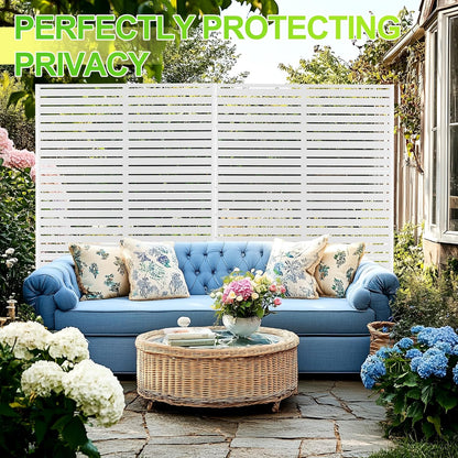 Outdoor Privacy Screen,72" H×47" W Metal Privacy Screen, Freestanding Privacy Fence Panels for Patio