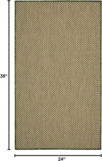 Nourison Home Courtyard 2' x 3' Green Fabric Area Rug