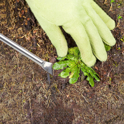 Weed Puller Tool Hand Weeder Dandelion Weeder Tool with Ergonomic Handle, Stainless Steel Manual Weed Puller Bend