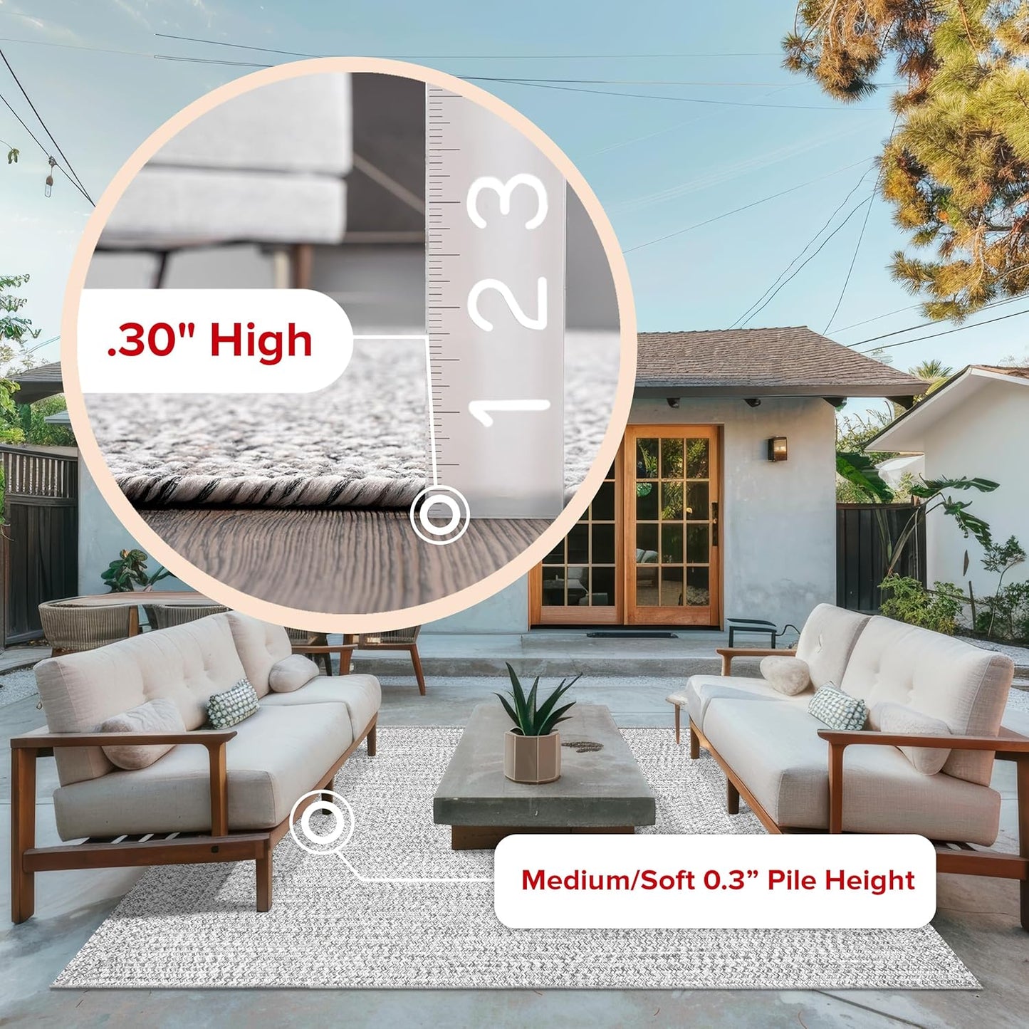 nuLOOM 8' Round Solid Hand Braided Indoor/Outdoor Area Rug, Pet-Friendly, High Traffic, Weather Resistant, for Patio, Balcony, Bedroom, Living, Dining Room, Wynn Salt and Pepper