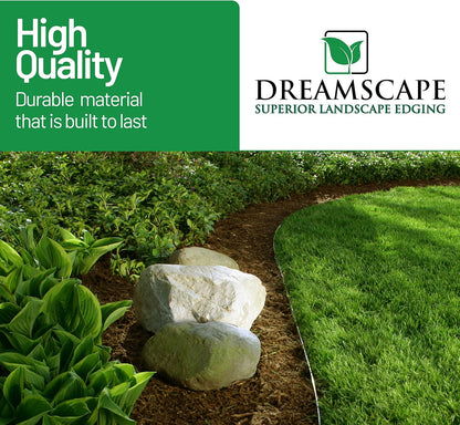 Dreamscape YardEdge Aluminum Landscape Edging - 8 Strips, 6ft Each (48ft Total), Green Duraflex Paint - Professional Quality Landscaping Border, Metal Divider for Lawn, Garden, Flowerbed