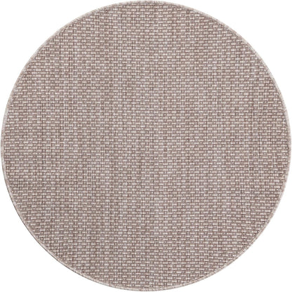 Unique Loom Outdoor Solid Collection Area Rug (3' 3" Round Beige/Ivory)
