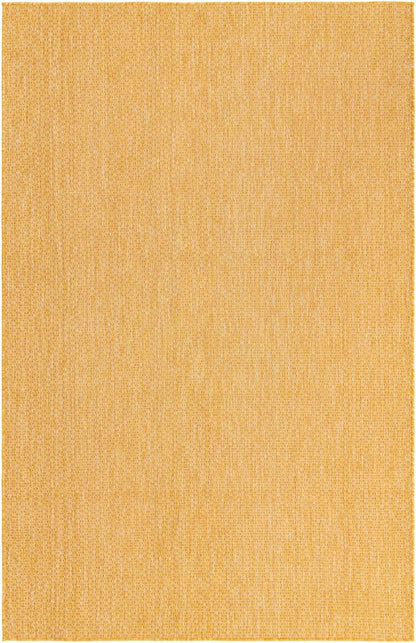 Unique Loom Collection Casual Transitional Solid Heathered Indoor/Outdoor Flatweave Area Rug (5' 3" x 8' Rectangle, Corn Harvest Yellow)