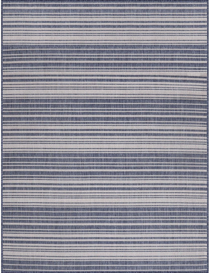 Stripe Outdoor Rug 6x9 Washable Outside Carpet for Indoor Patio Porch Waterproof Easy Cleaning Non Shedding Area Rugs Blue 6 x 9