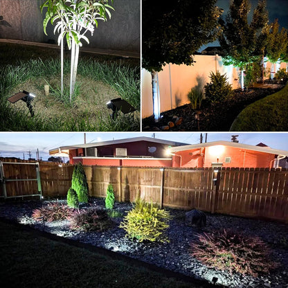VOLISUN Solar Spotlight Outdoor, IP67 Waterproof Solar Landscape Spot Lights，Uplights for Yard Garden Pathway - 2 Pack (Cool White) 27 LED 3 Lighting Modes