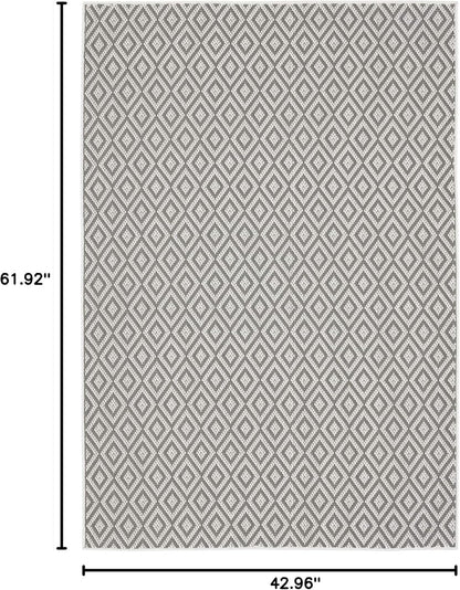 Home Dynamix Tripoli Lydia Modern Indoor/Outdoor Area Rug, Gray/Cream, 3'7"x5'2" Rectangle