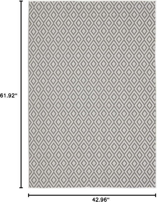 Home Dynamix Tripoli Lydia Modern Indoor/Outdoor Area Rug, Gray/Cream, 3'7"x5'2" Rectangle