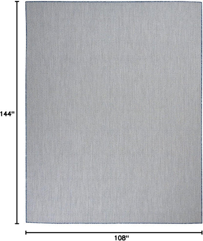 Nourison Home Courtyard 108" x 144" Fabric Indoor/Outdoor Rug in Ivory Blue