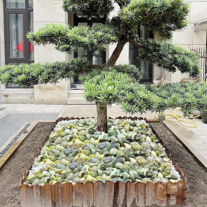 40 lbs Jade River Rocks for Landscaping, 2-3 Inch Large Polished Pebbles. Decorative Green Gravel Stones for Plants, Vases and Garden