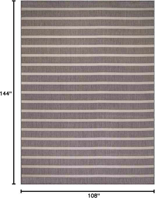 Nourison Home Positano 9' x 12' Charcoal Ivory Area Rug