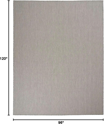 Nourison Home Courtyard 96" x 120" Fabric Indoor/Outdoor Rug in Ivory Charcoal
