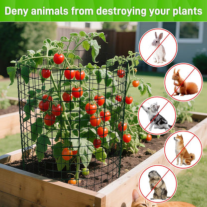 16pcs Plant Protectors from Animals, 20"x 12" Wire Plant Protector, Wire Cages for Plants with Stakes and Cable Ties, Metal Plant Cages for Plants, Vegetables, Flowers