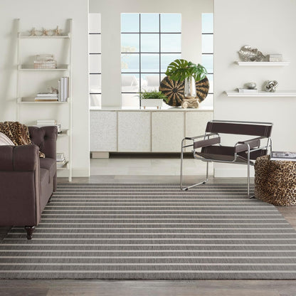 Nourison Home Positano 9' x 12' Charcoal Ivory Area Rug