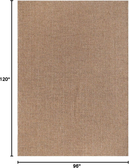 Easy Jute Rug 8x10 Indoor Outdoor Natural Rugs Solid Fiber Rug Woven Area Rug Boho Easy Clean Inside Carpet for Living Room Bedroom Dining Room Hallway or Outdoor Patio Porch (8 X 10 Natural)