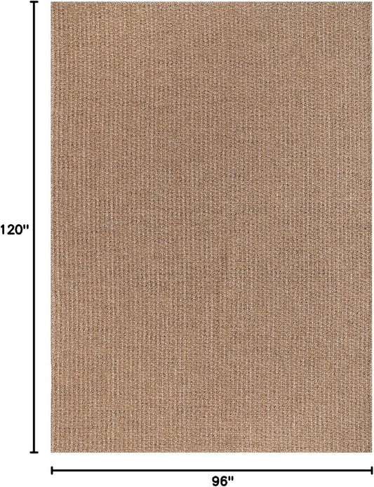 Easy Jute Rug 8x10 Indoor Outdoor Natural Rugs Solid Fiber Rug Woven Area Rug Boho Easy Clean Inside Carpet for Living Room Bedroom Dining Room Hallway or Outdoor Patio Porch (8 X 10 Natural)