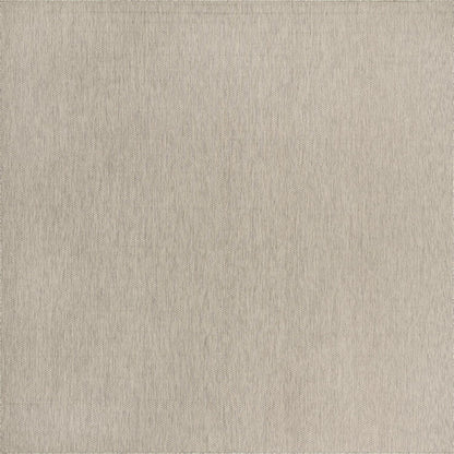 Unique Loom Collection Casual Transitional Solid Heathered Indoor/Outdoor Flatweave Area Rug (13' Square, Light Gray/Ivory)