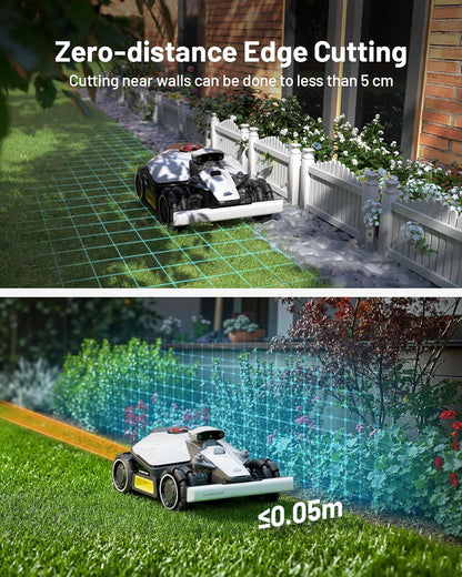 LUBA Mini AWD 800H Robot Lawn Mower with 4G, Reception 0.2 Acre, Max. 0.25 Acre, All-Wheel-Drive for 80% Slope, UltraSense AI Vision+RTK Auto-Mapping, Cutting Height 2.2"-4.0"