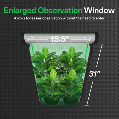 VIVOSUN P276 32"×32"×63" PRO Grow Tent, with Thick 1 inch Poles, Strengthened High Reflective Mylar Oxford Fabric & Extra Hanging Bars for Hydroponics Indoor Plant for AeroLight A150, No High CFM Kit
