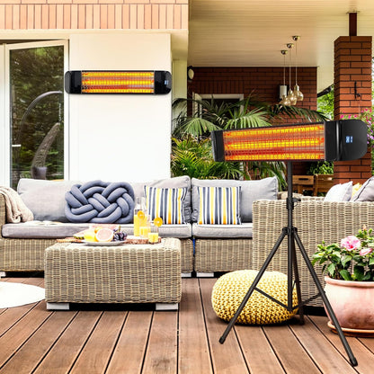 Paraheeter Electric Outdoor Heater, Infrared Patio Heater for Outdoor/Indoor Use, Wall Mounted/Ceiling/Tripod Infrared Heater Outdoor, 1500W Electric Patio Heater, CSA certificate.