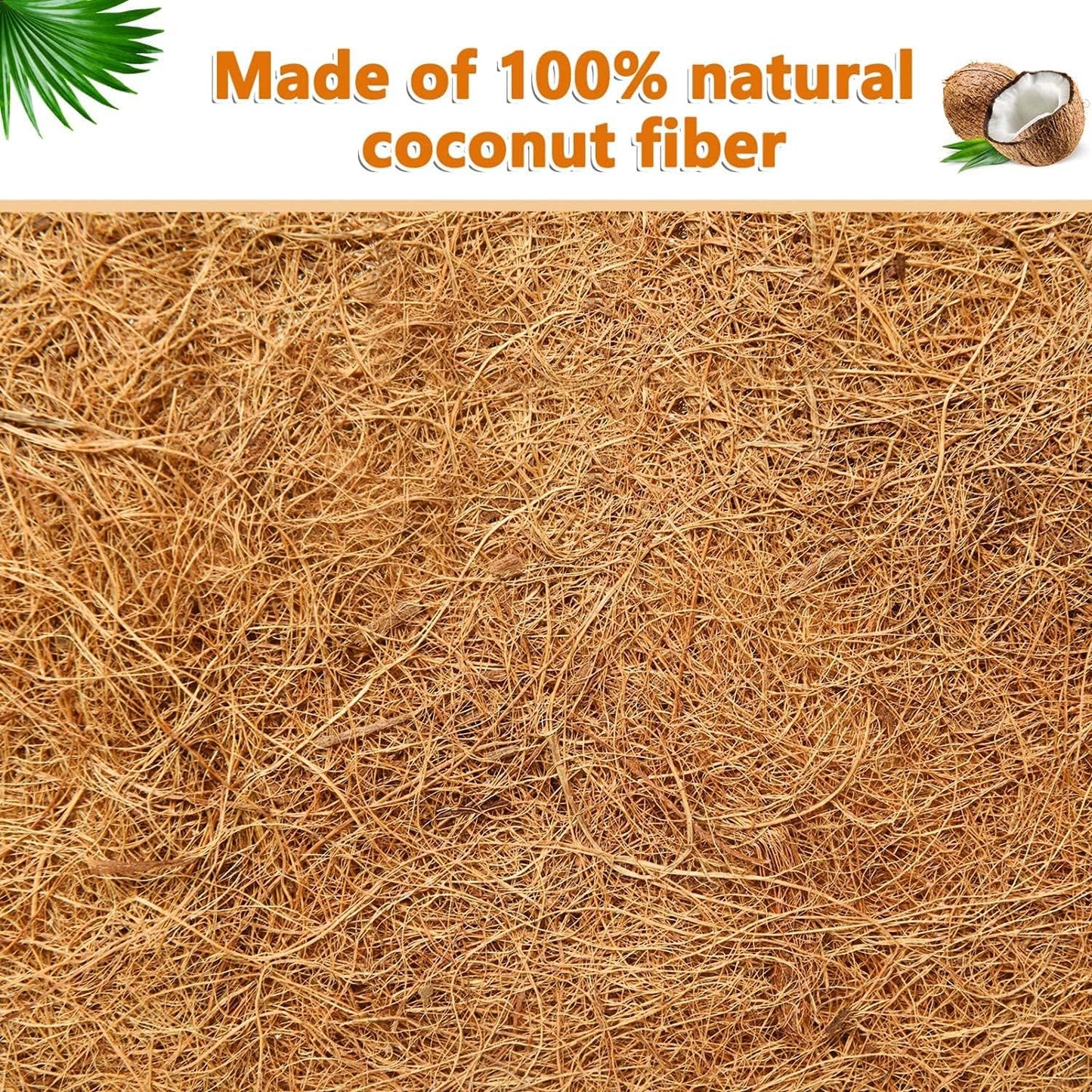 2pcs 36" Natural Replacement Coconut Liner for Window Box Wall Planter Garden Deck Fence Flower Baskets