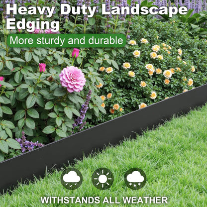 Metal Landscape Edging 6" H X 40" L, 6 Pack Black Bendable Steel Garden Edging Border,Heavy Duty Metal Edging for Landscaping Yard Lawn and Flower Bed Border(20 Ft)