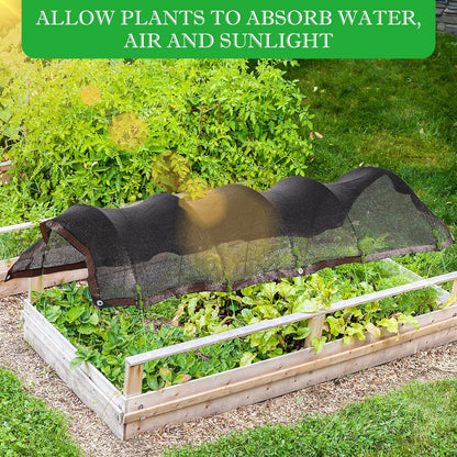 118"x78.7" Garden Shade Kit, 70% Garden Sun Shade Cloth with Hoops for Plants Heat Protection, Raised Garden Bed Shade Cover Plant Sun Shade for Outdoor Plants Vegetables