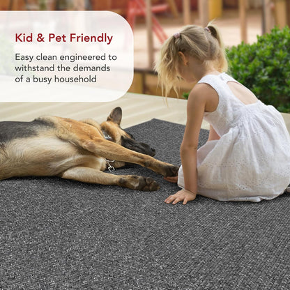 nuLOOM 2' x 18' Solid Hand Braided Indoor/Outdoor Area Rug, Pet-Friendly, High Traffic, Weather Resistant, for Patio, Balcony, Bedroom, Living, Dining Room, Wynn Charcoal