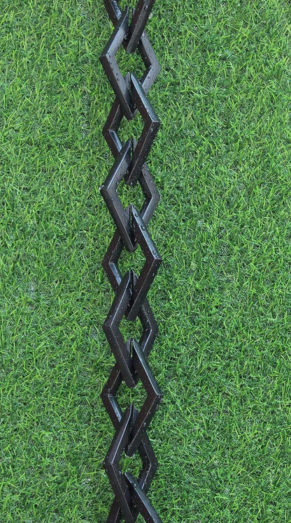 KAM Home Diamond Links Rain Chain with Installation Kit (Black, 14)