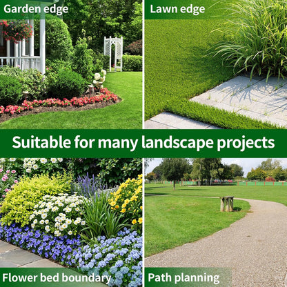 4 in x 50 Ft Garden Landscape Edging, No Dig Garden Edging Border Kit with 92 Pcs Spikes for Flower Bed Lawn Yard Grass Black