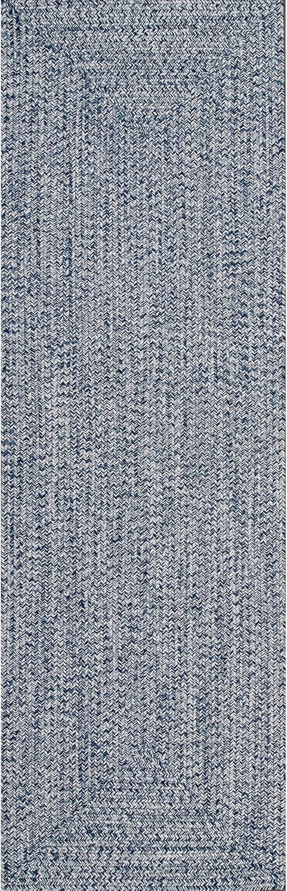 nuLOOM 2' x 8' Solid Hand Braided Indoor/Outdoor Area Rug, Pet-Friendly, High Traffic, Weather Resistant, for Patio, Balcony, Bedroom, Living, Dining Room, Wynn Navy